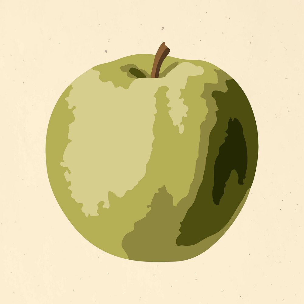 Vectorized green apple fruit sticker design resource