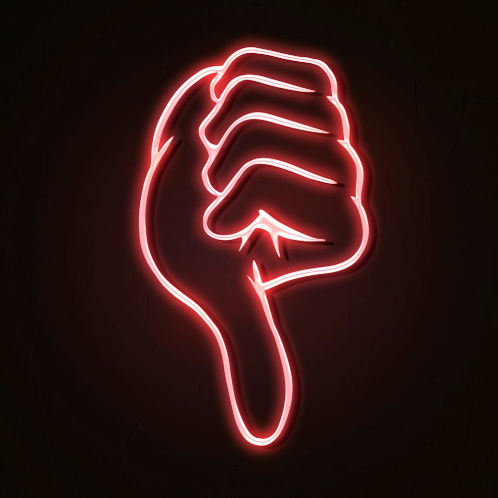 Neon pink hand thump sticker | Free PSD Illustration - rawpixel