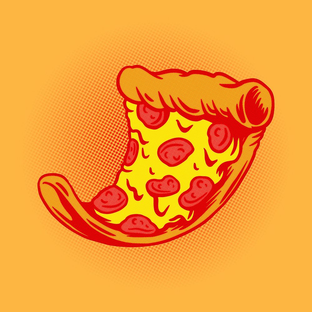Pepperoni pizza sticker design element