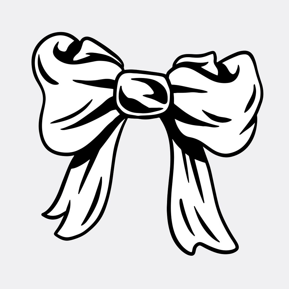 Cute bow sticker on gray background vector