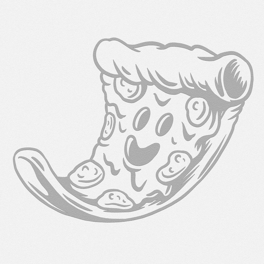 Pizza drawing style sticker illustration