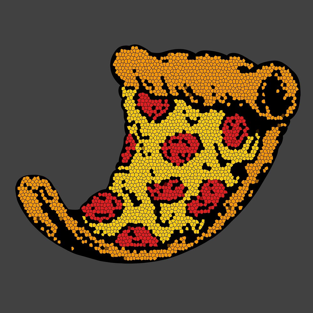 Pizza drawing style sticker illustration