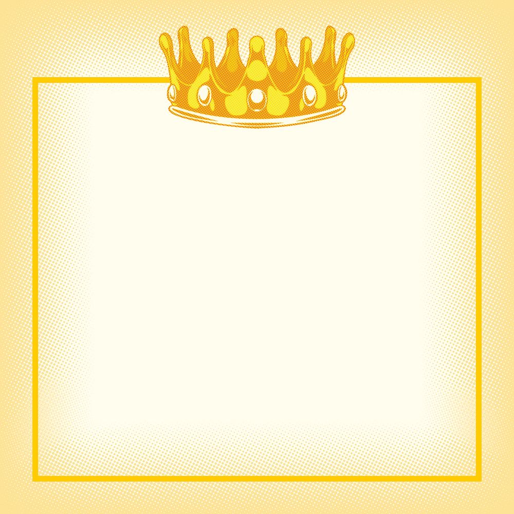 Golden crown square frame design resource