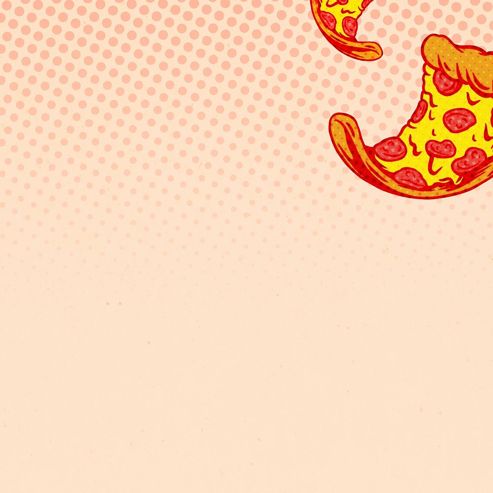 Pop art pizza pattern on a beige background