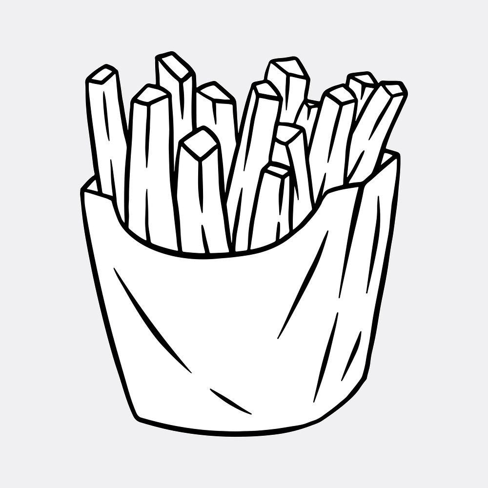 White fries sticker on a gray background vector