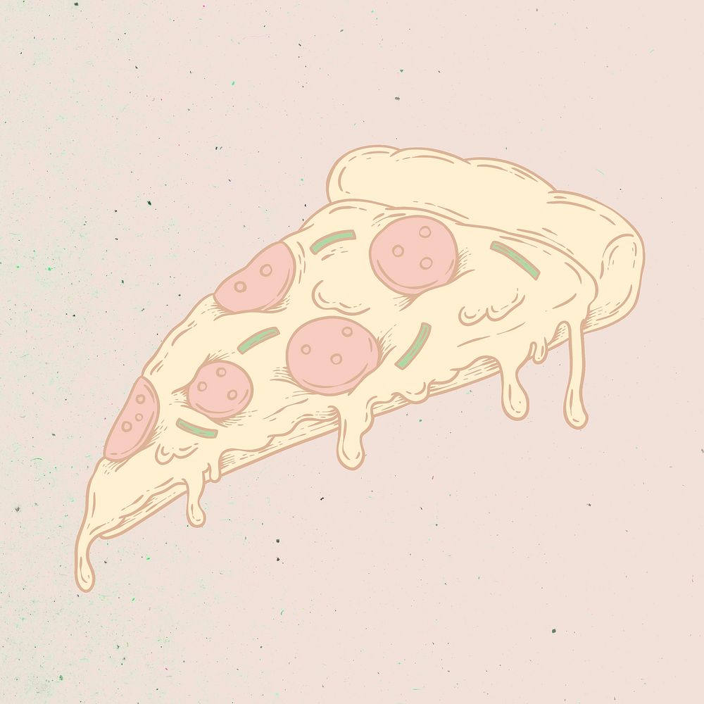 Pepperoni pizza slice sticker overlay design resource 