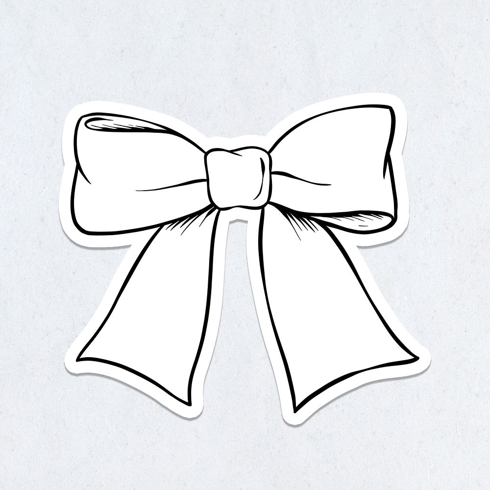 White ribbon sticker design element
