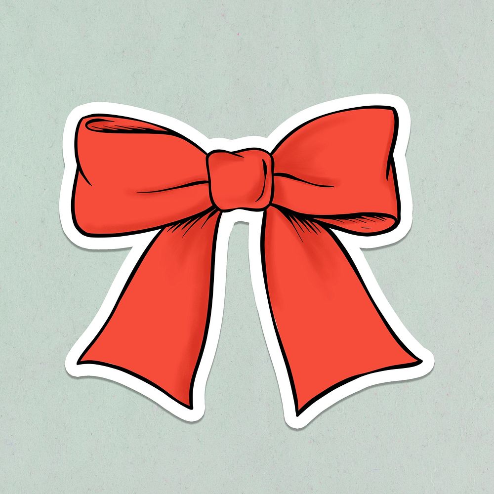 Red ribbon sticker design element
