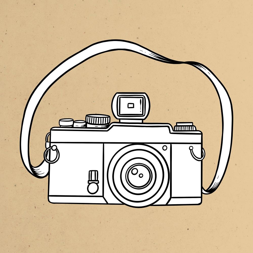 Hand drawn film camera design element