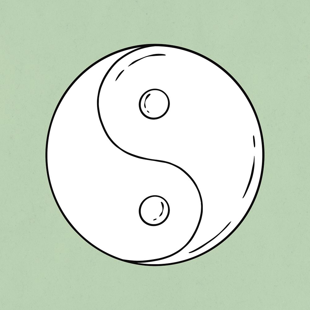 Sketched yin yang symbol png