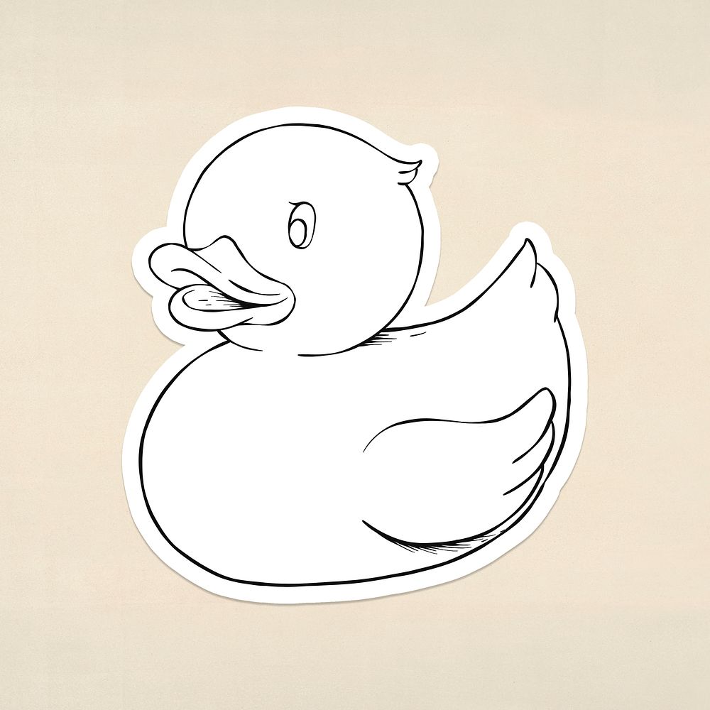 Cute duckling element psd sticker