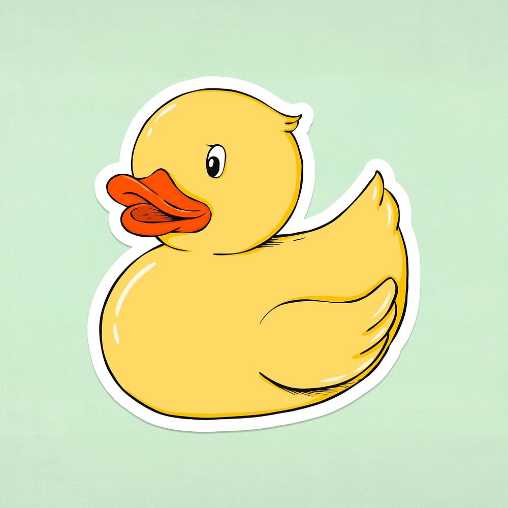 Colorful duck element psd sticker