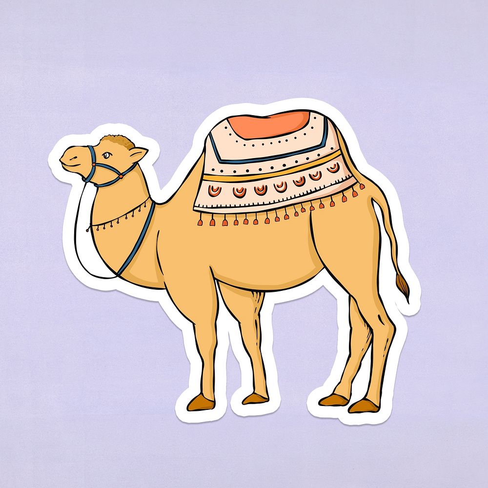 Cool camel element psd sticker