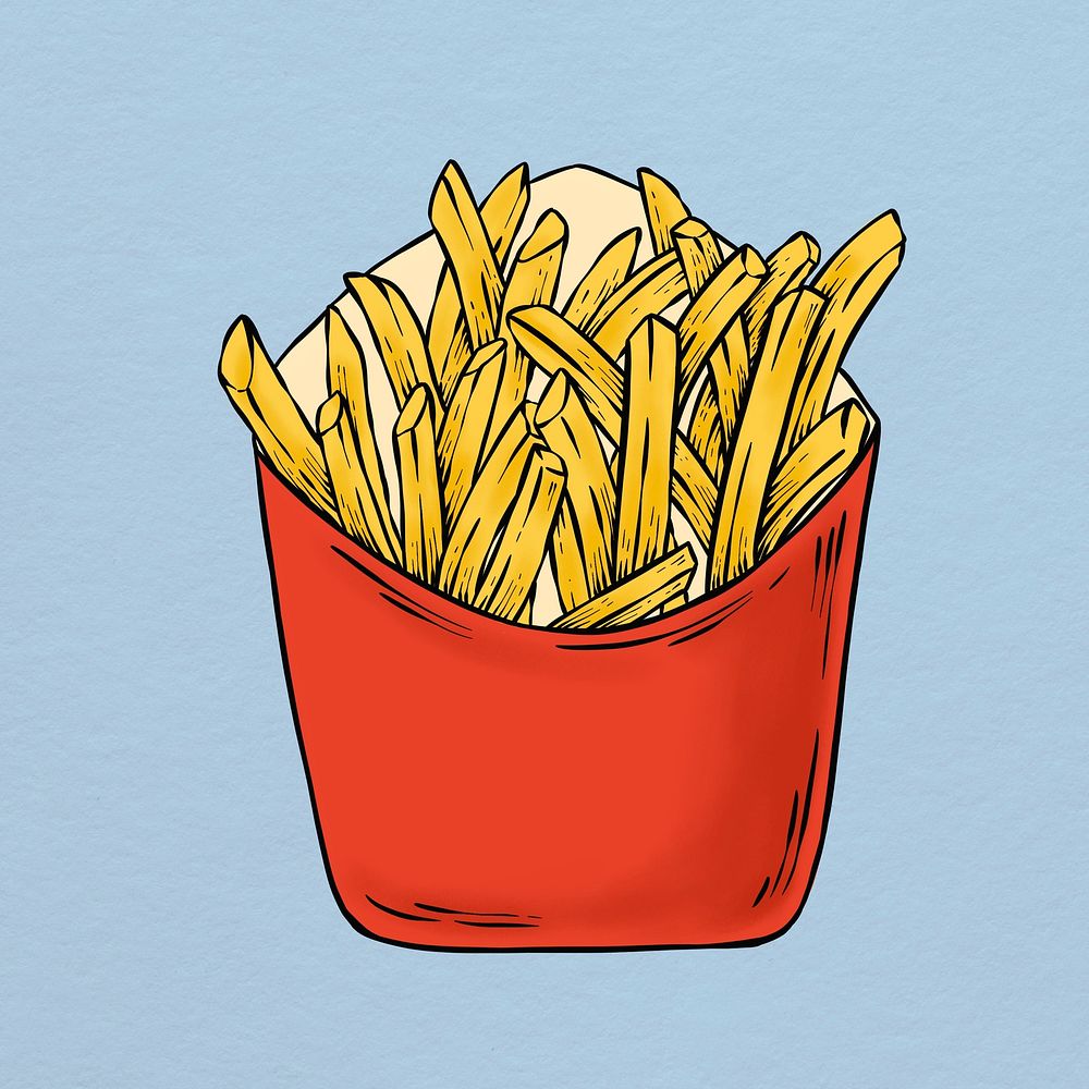 Fries sticker design element