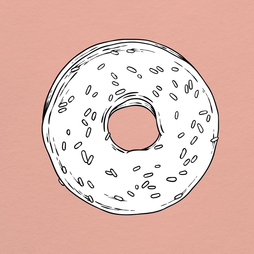 White donut sticker design element