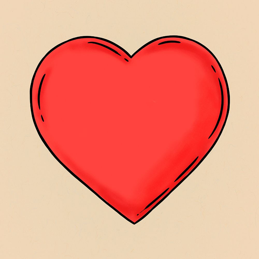 Red heart sticker design element
