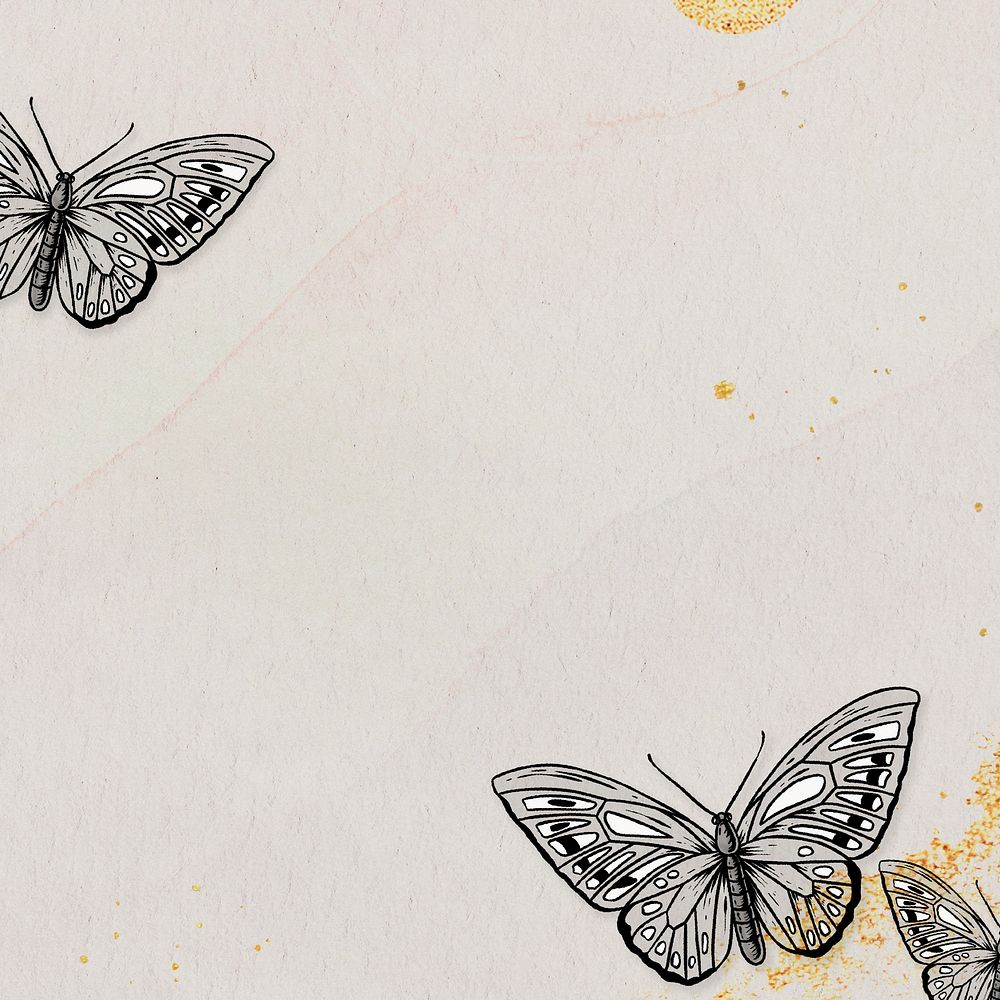 Hand drawn butterfly background design resource
