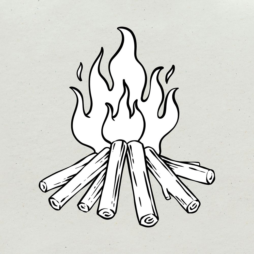 Blazing bonfire flame sticker