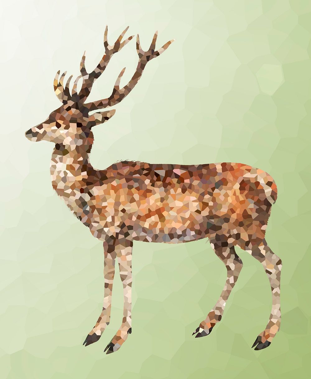 Crystallized style deer illustration design element