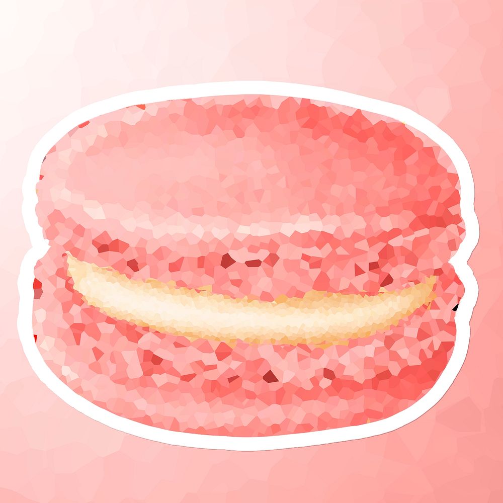 Sweet macaron crystallized style sticker illustration
