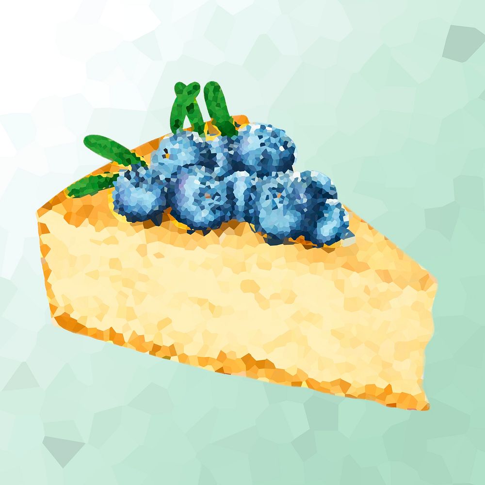 Blueberry cheesecake crystallized style illustration