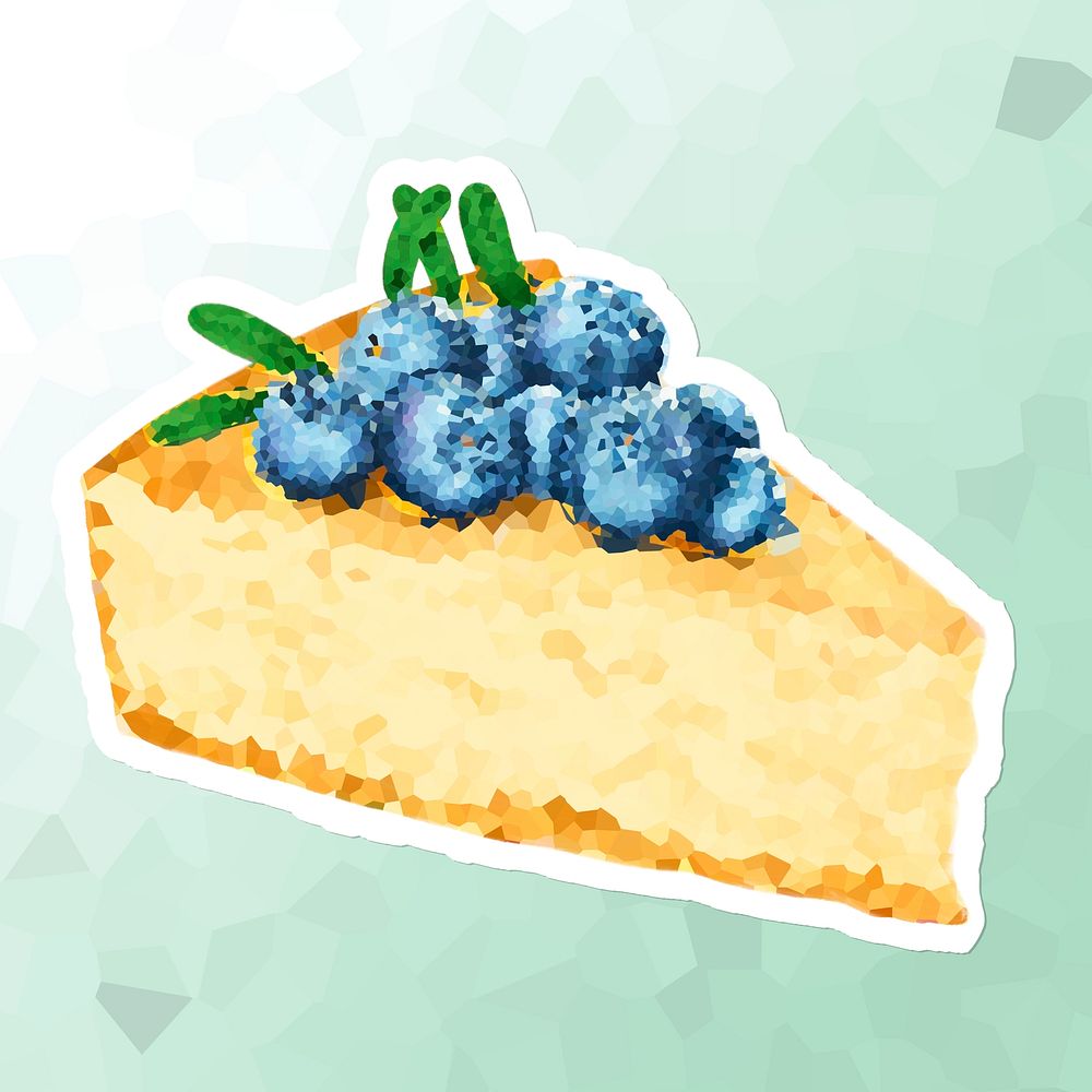 Blueberry cheesecake crystallized style sticker illustration