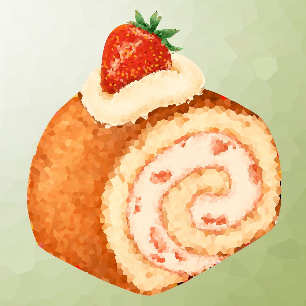 Strawberry shortcake crystallized style illustration