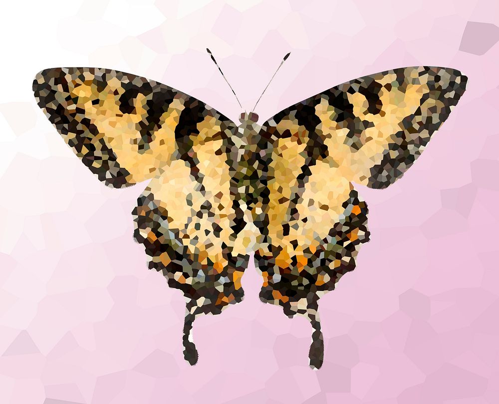 Crystallized majestic butterfly illustration