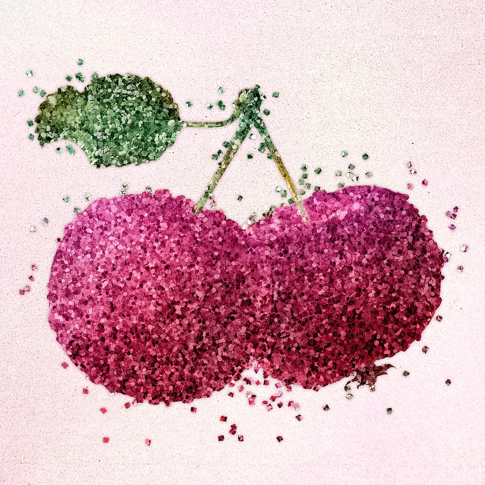 Glitter red apples fruit illustration