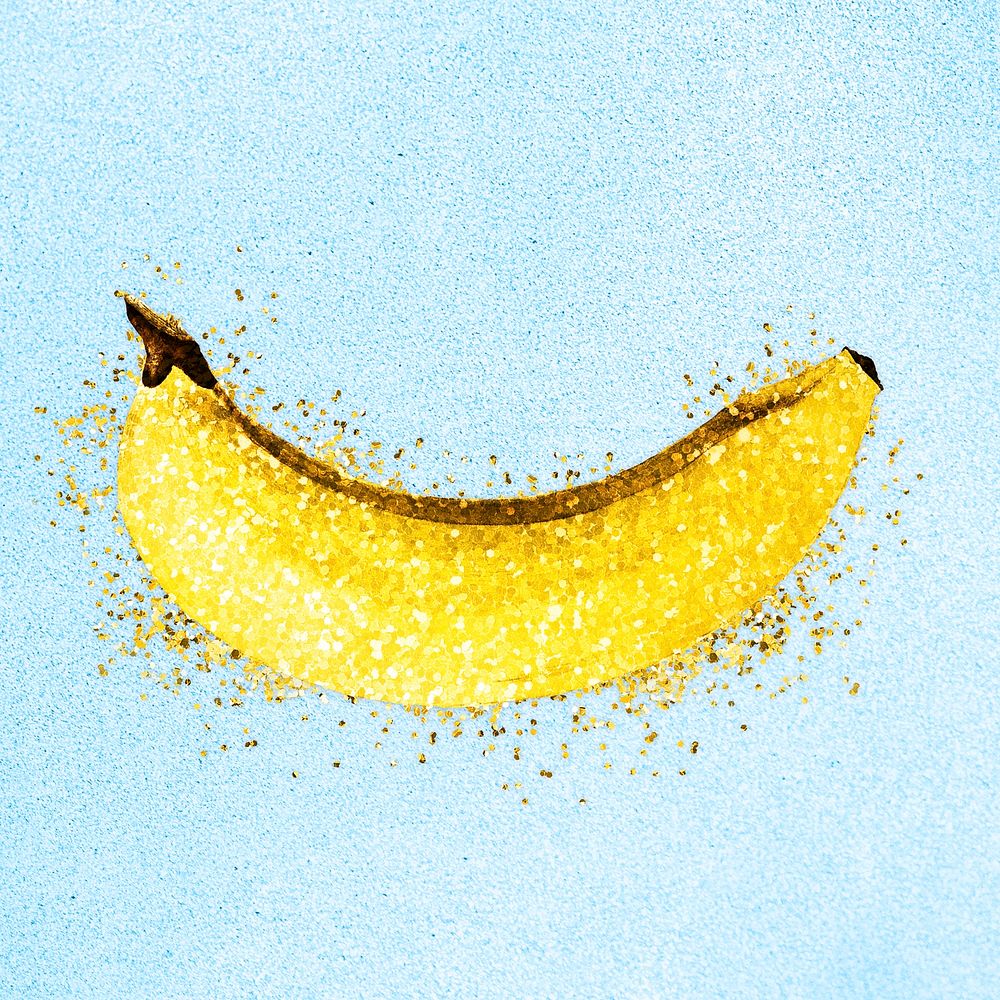 Glitter ripe banana fruit illustration