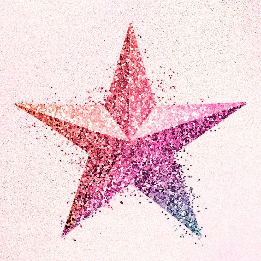 Glitter magenta star design element