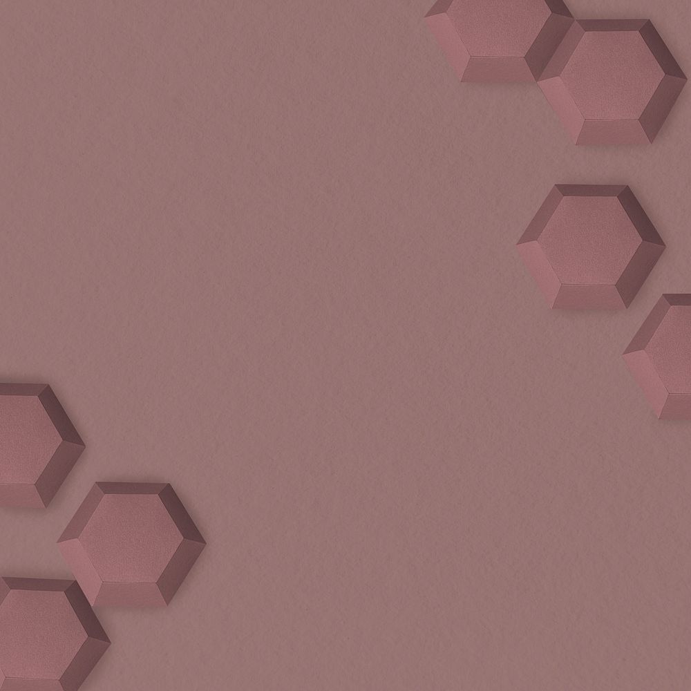 Brown paper craft hexagon patterned template
