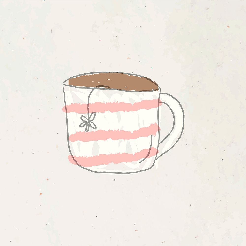 Cute cup doodle style vector