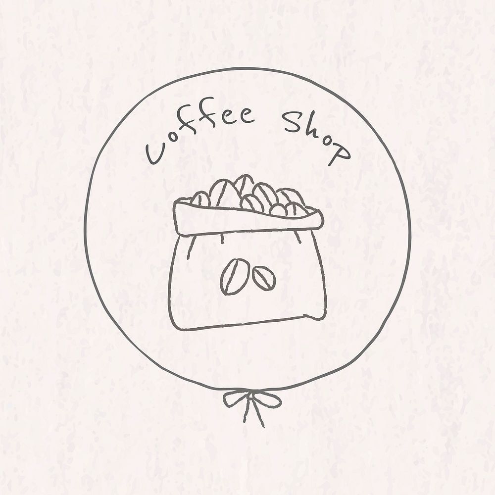 Coffee shop logo doodle journal sticker vector