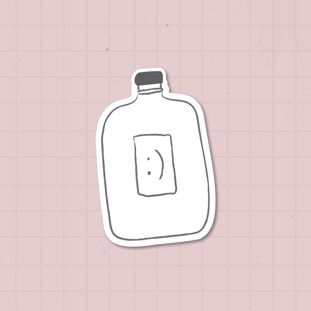 Cold brew coffee bottle doodle style vector