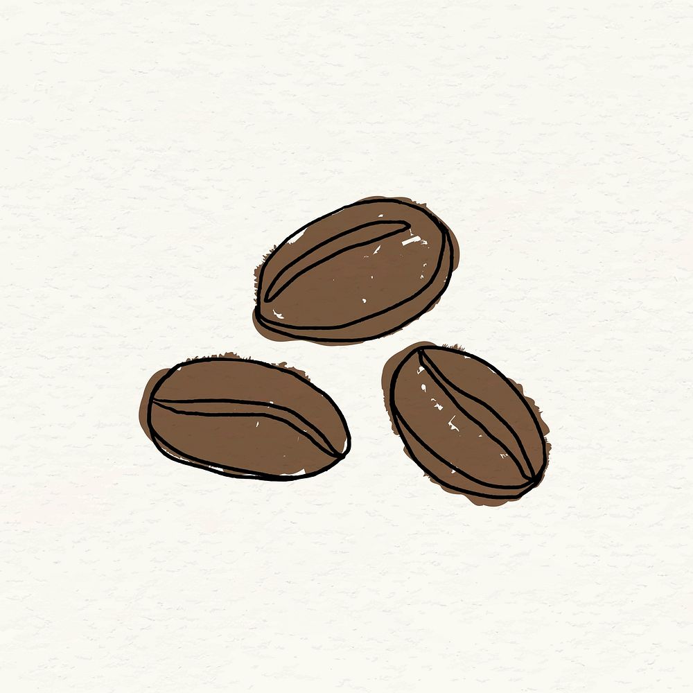 Doodle roasted coffee beans vector