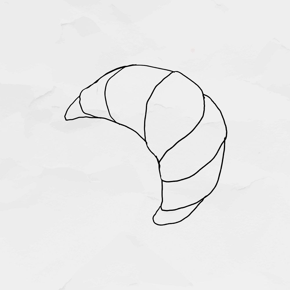 Freshly baked croissant doodle style vector