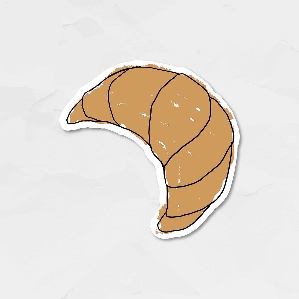 Freshly baked croissant doodle style journal vector