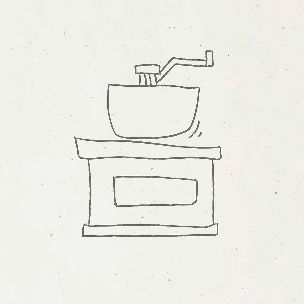 Doodle manual coffee grinder vector