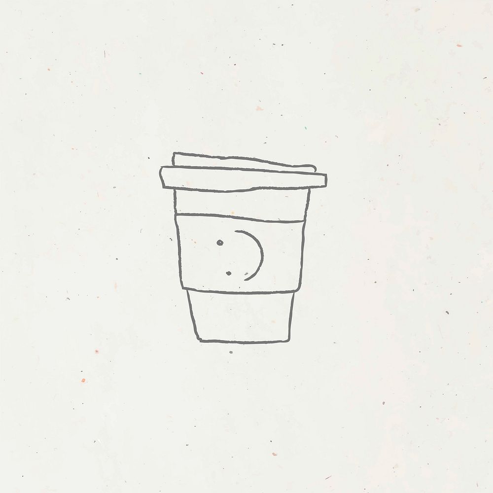 Disposable coffee cup doodle style vector