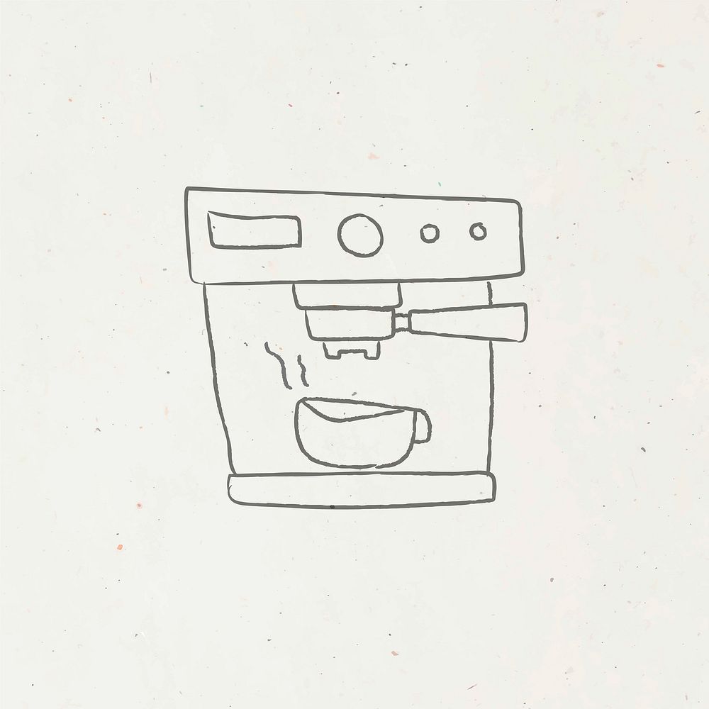 Doodle style coffee machine vector