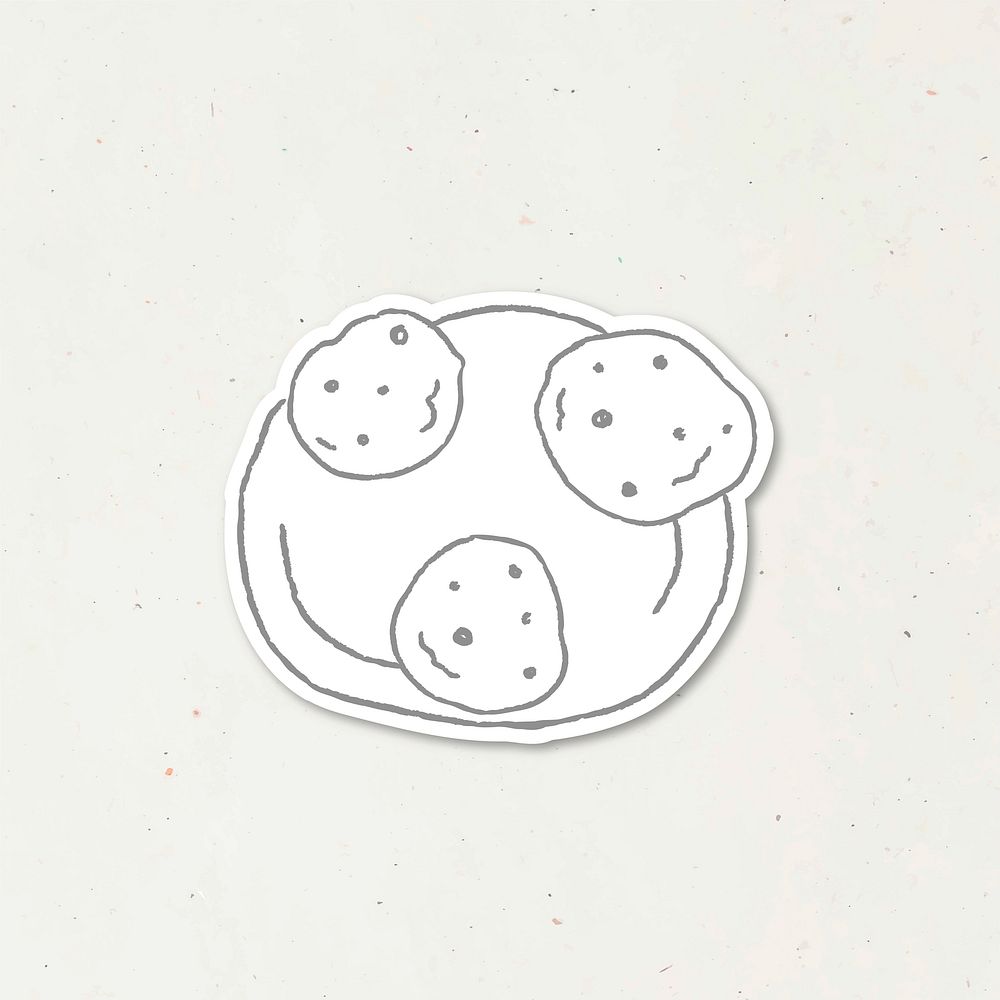 Cute chocolate chip cookie doodle style journal vector