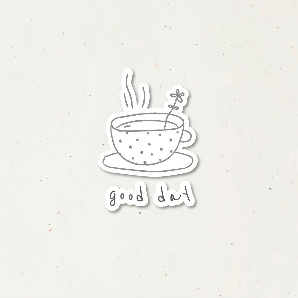 Good day with a coffee cup doodle style journal vector