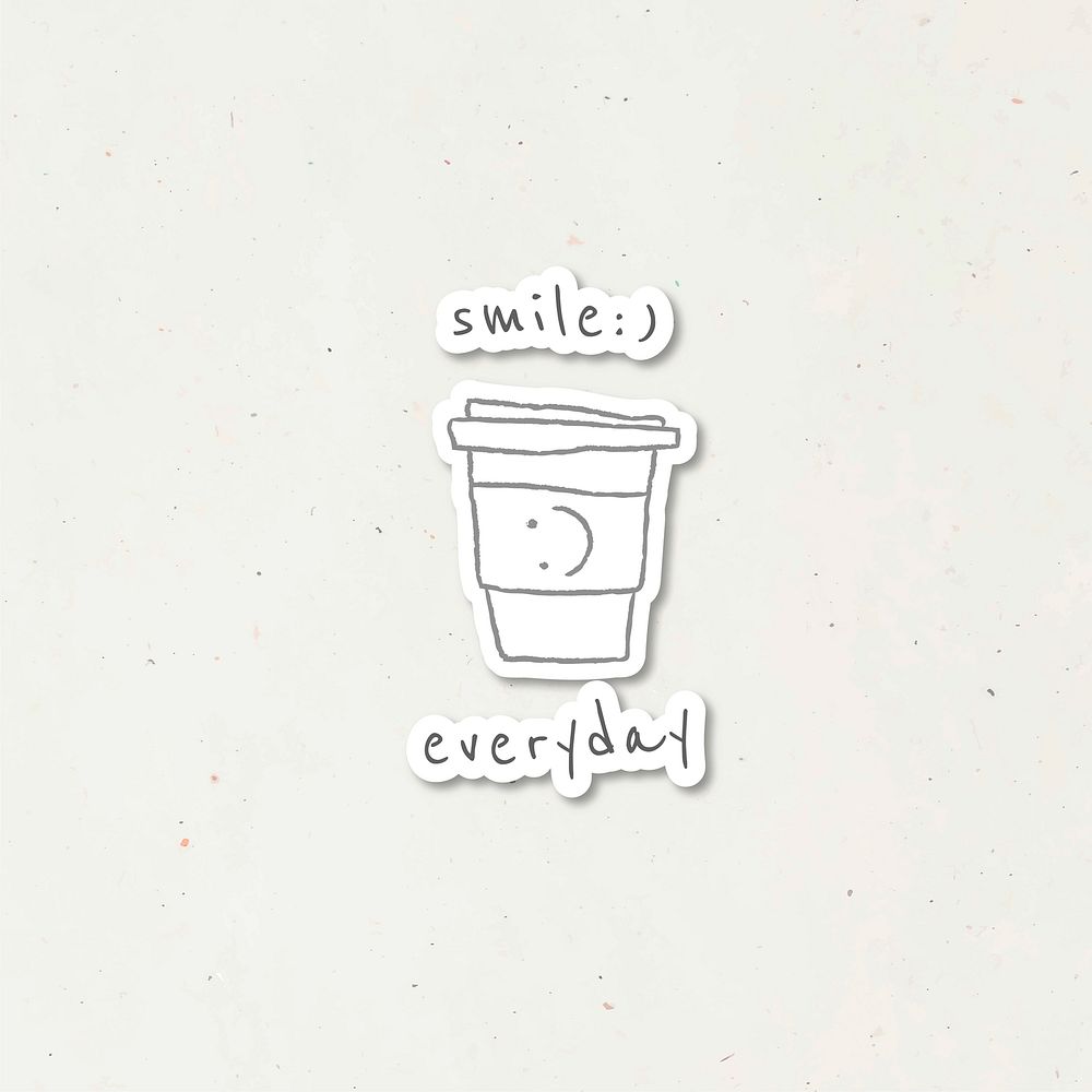 Disposable coffee cup doodle style vector