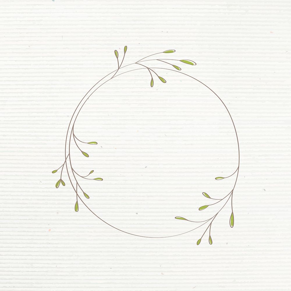 Leafy doodle frame design element vector