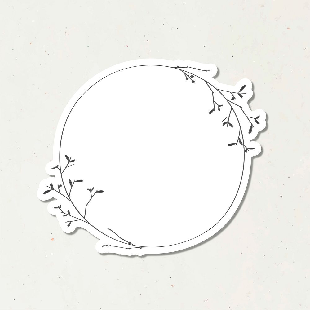 Leafy doodle journal sticker design element vector