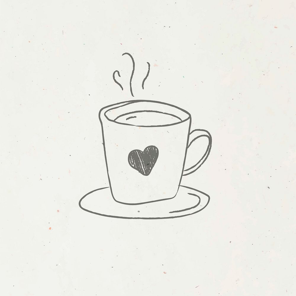 Heart symbol on a cup doodle style vector