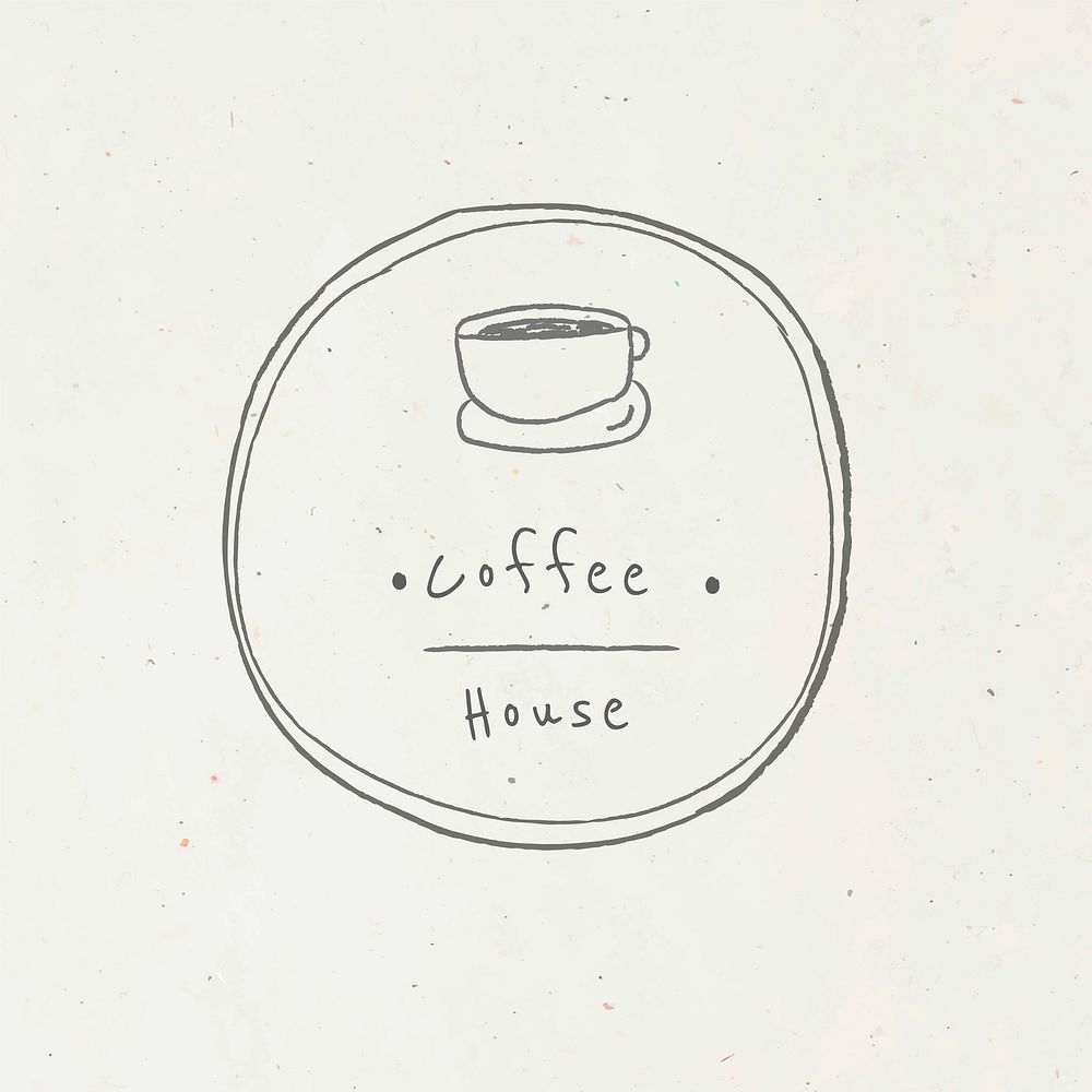 Coffee house badge doodle style vector