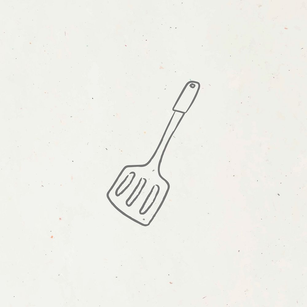 Doodle kitchen spatula vector