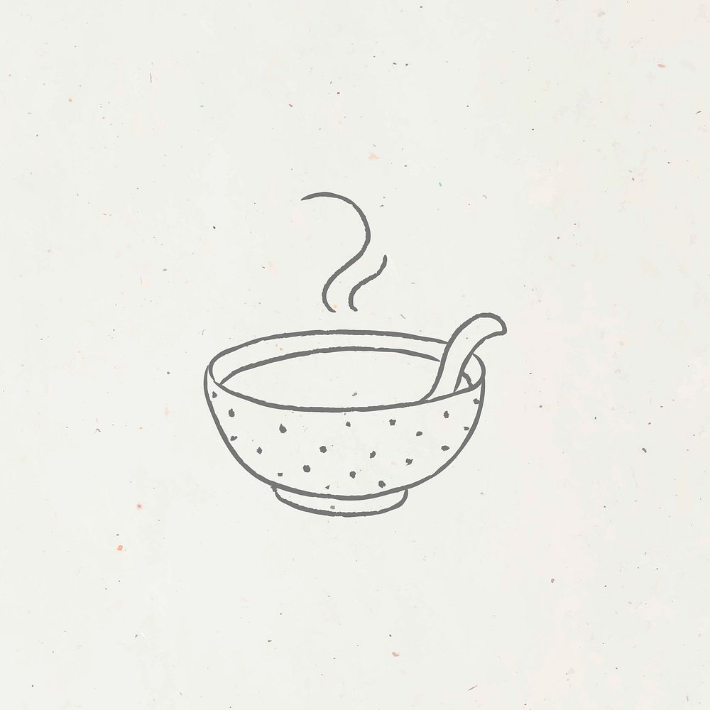 Doodle soup bowl design resource vector